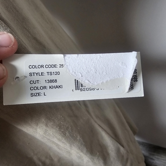 Tash & Sophie Linen Blend Lagenlook Dress Buttons Pockets Cap Sleeves Neutral - Picture 6 of 12